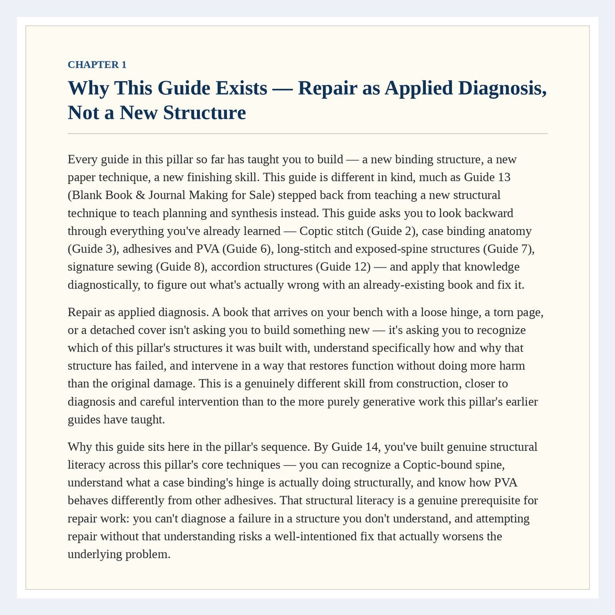 First page of chapter 1 from The Complete Guide to Book Repair & Conservation Basics