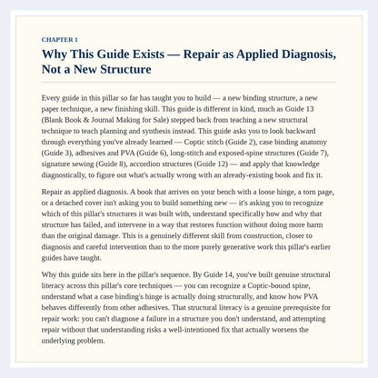 First page of chapter 1 from The Complete Guide to Book Repair & Conservation Basics