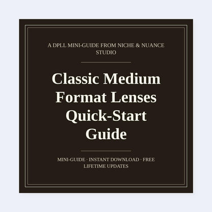 Cover of Classic Medium Format Lenses Quick-Start Guide