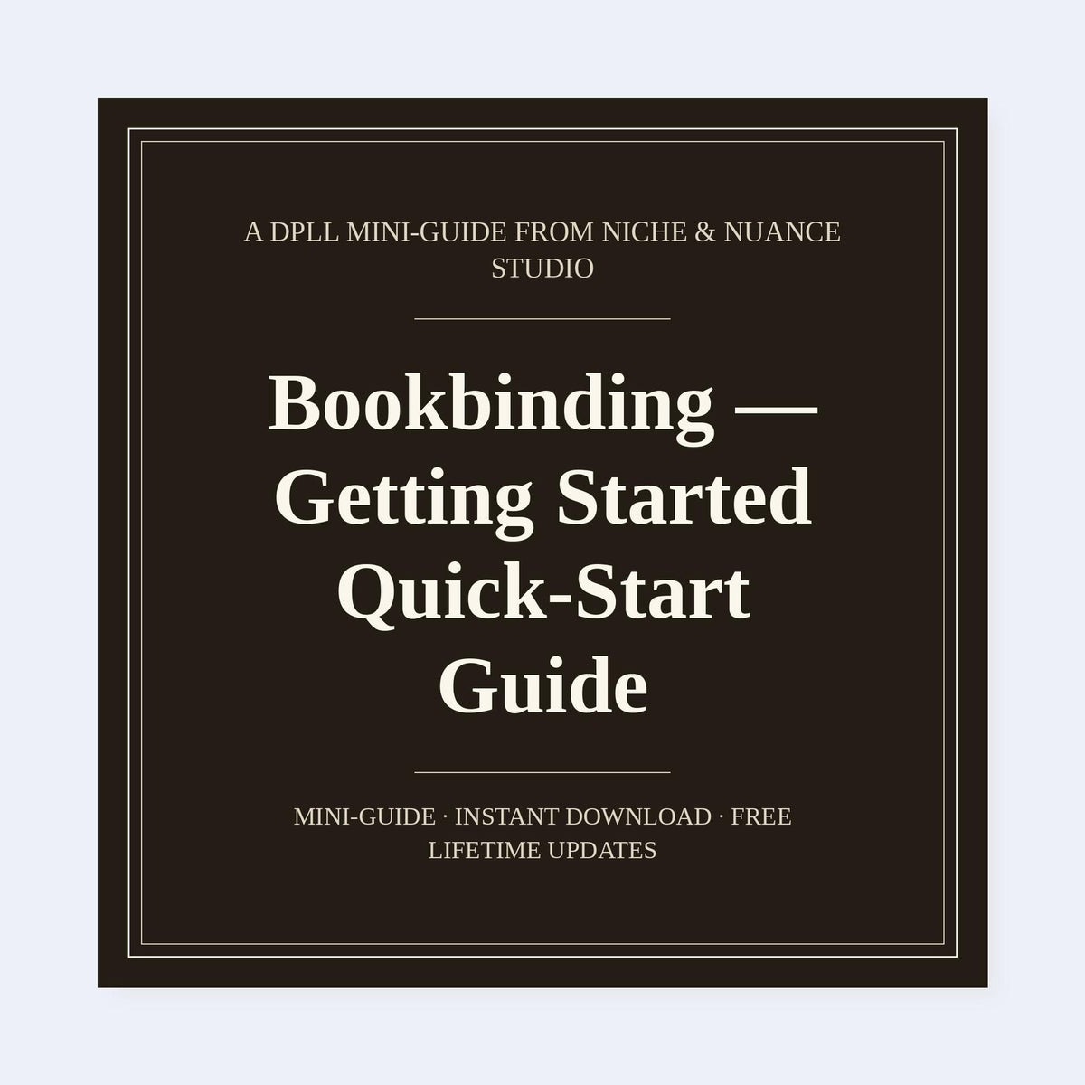 Cover of Bookbinding — Getting Started Quick-Start Guide