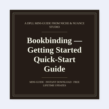Cover of Bookbinding — Getting Started Quick-Start Guide