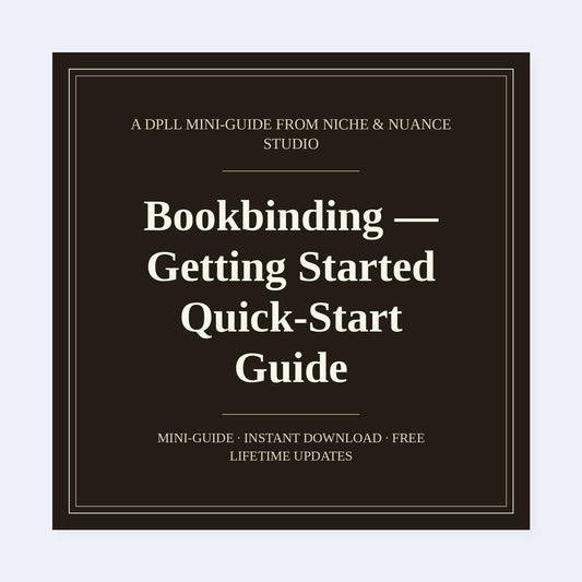 Cover of Bookbinding — Getting Started Quick-Start Guide