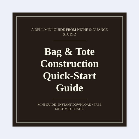 Cover of Bag & Tote Construction Quick-Start Guide