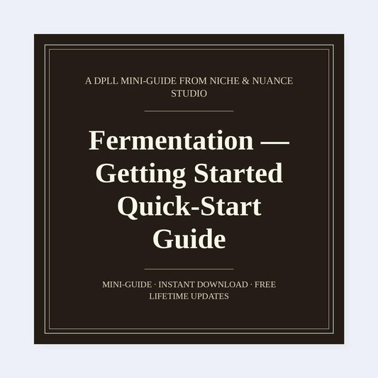 Cover of Fermentation — Getting Started Quick-Start Guide