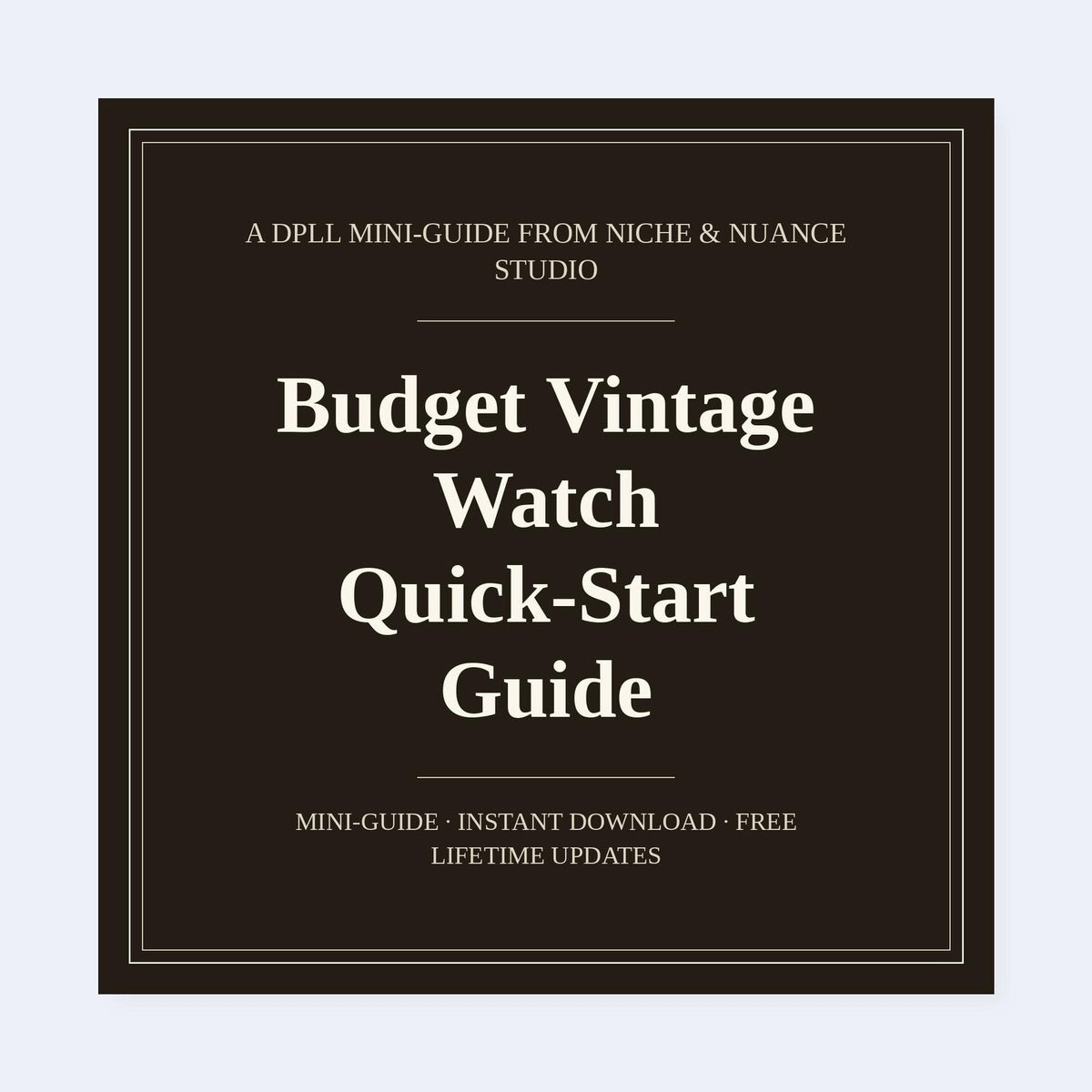 Cover of Budget Vintage Watch Quick-Start Guide