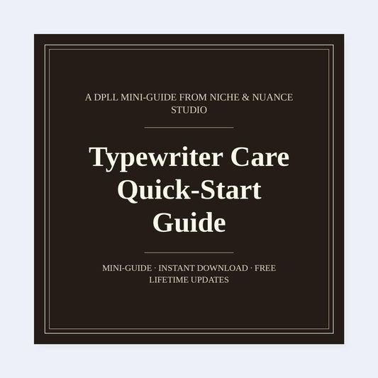 Cover of Typewriter Care Quick-Start Guide