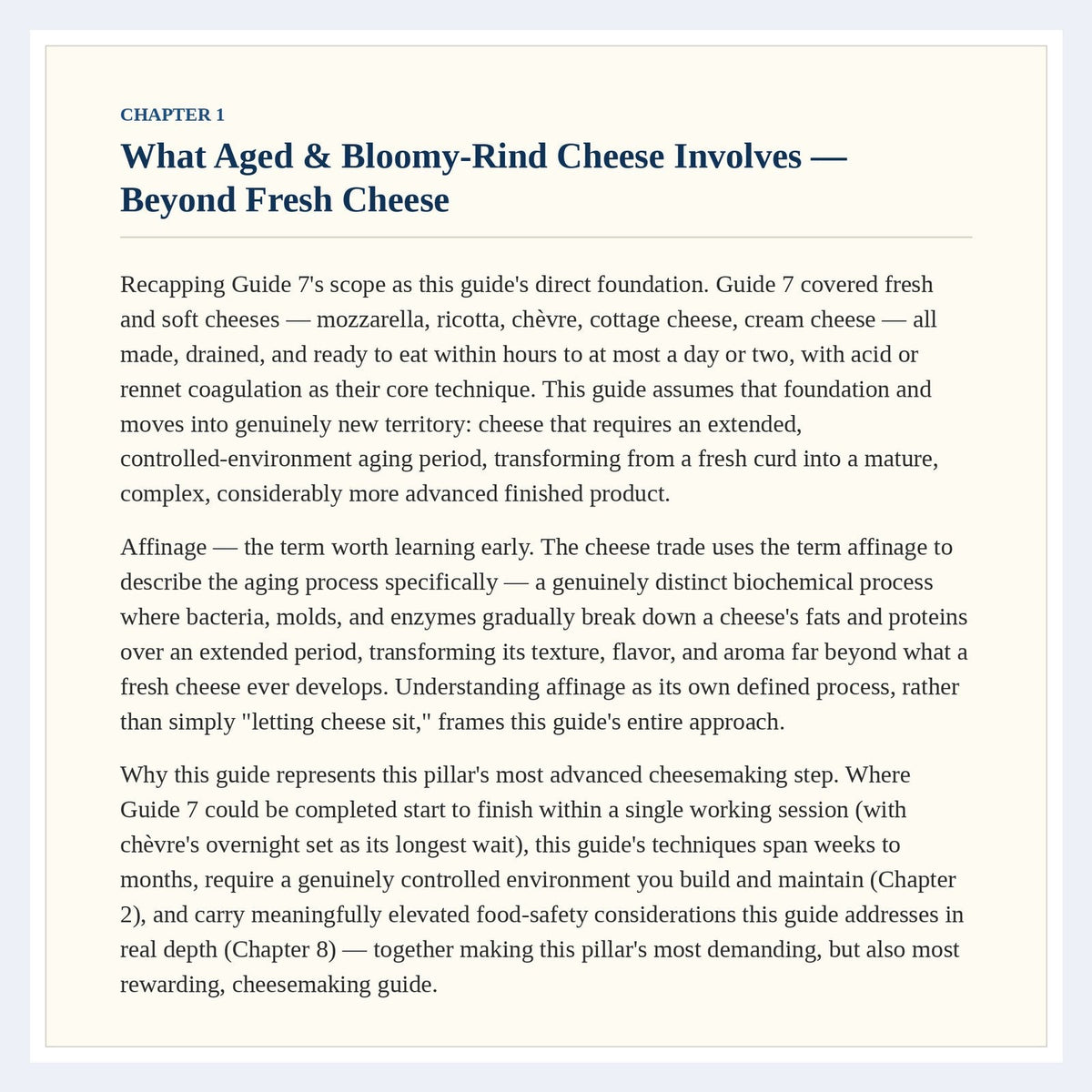 First page of chapter 1 from The Complete Guide to Aged & Bloomy-Rind Cheese